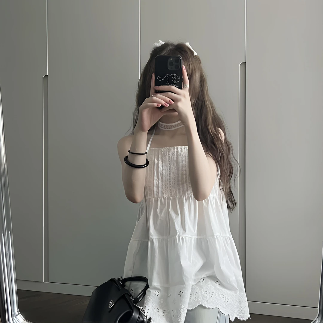 ishui--少女裙摆-法式设计感清冷感纸片人小众ins上衣连衣裙