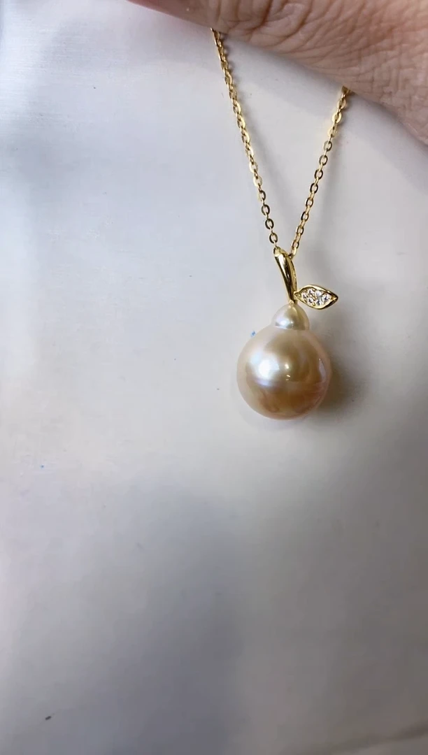 【闪购商品】海水珍珠吊坠(赠链)银S925镶嵌14-15海水珍珠吊坠