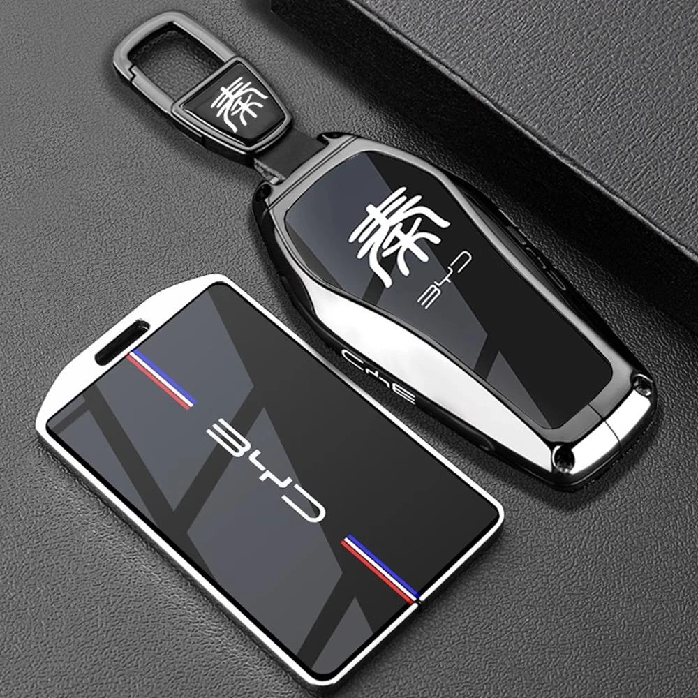 2025新款比亚迪汉DMi钥匙套EV荣耀版DMp卡片冠军版车全包壳金属扣