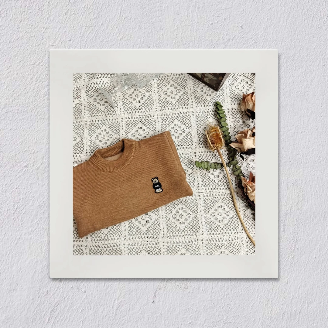 K875儿童毛衣套头秋冬2024新款洋气儿童宽松加厚毛衣