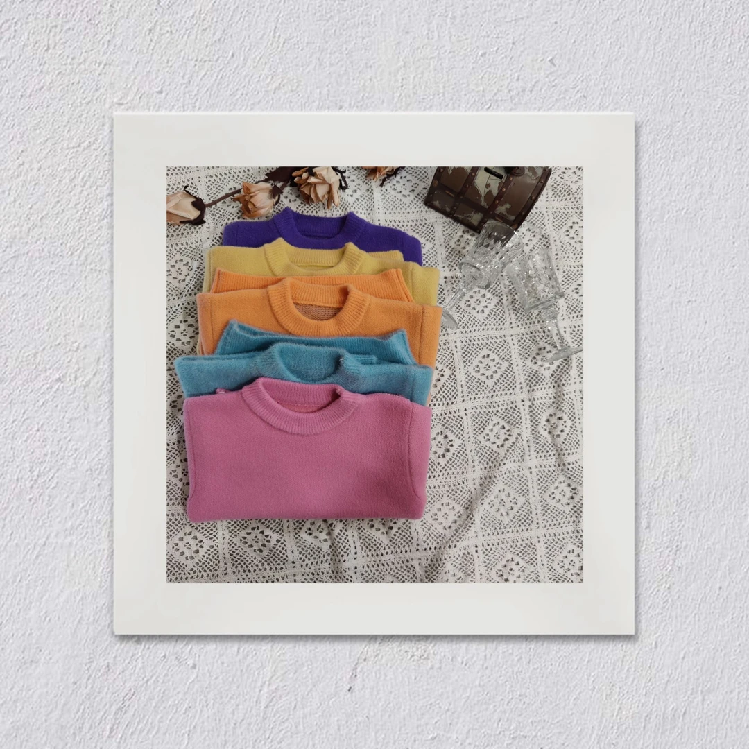 D433女童秋冬新款时尚洋气宝宝圆领上衣