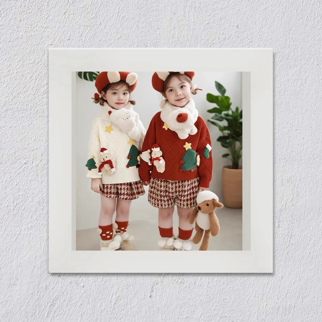 620女童秋冬小香风红色千鸟格新款半身裙网红洋气格子裙