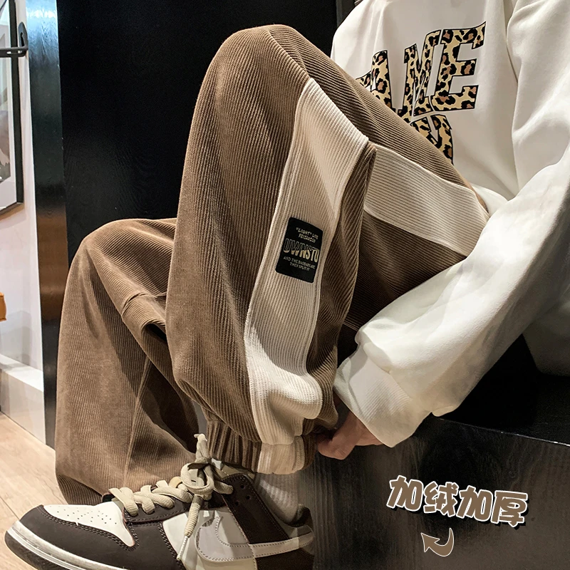 新款冬季青少年学生束脚卫裤潮流时尚百搭宽松加厚保暖舒适休闲裤