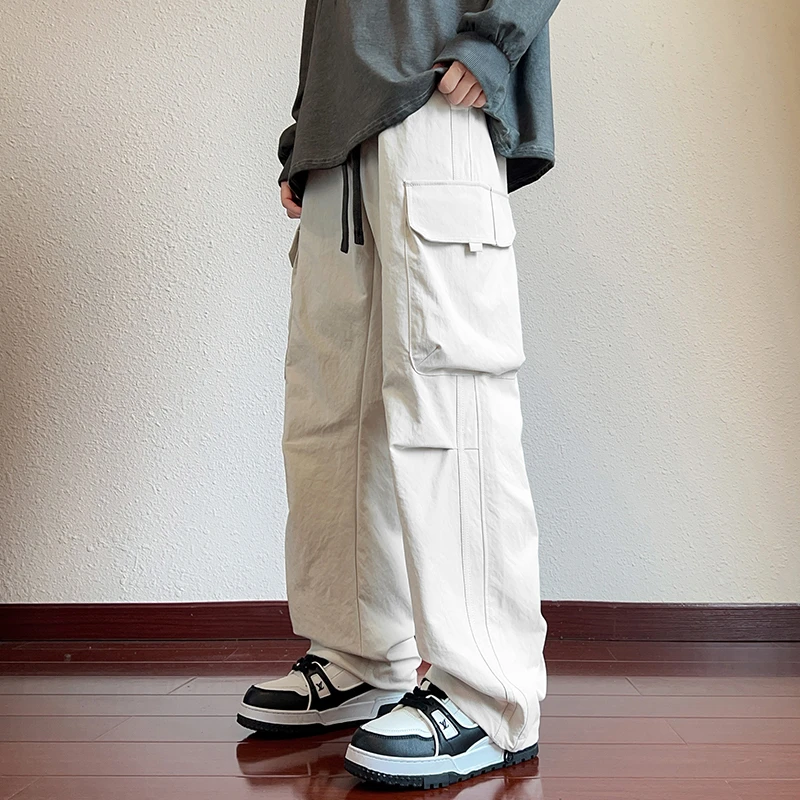 巴家工装裤男生秋冬新款百搭运动水洗男裤青少年潮流帅气男休闲裤