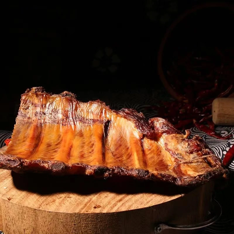 四川特产腊排骨2自制柴火烟熏2