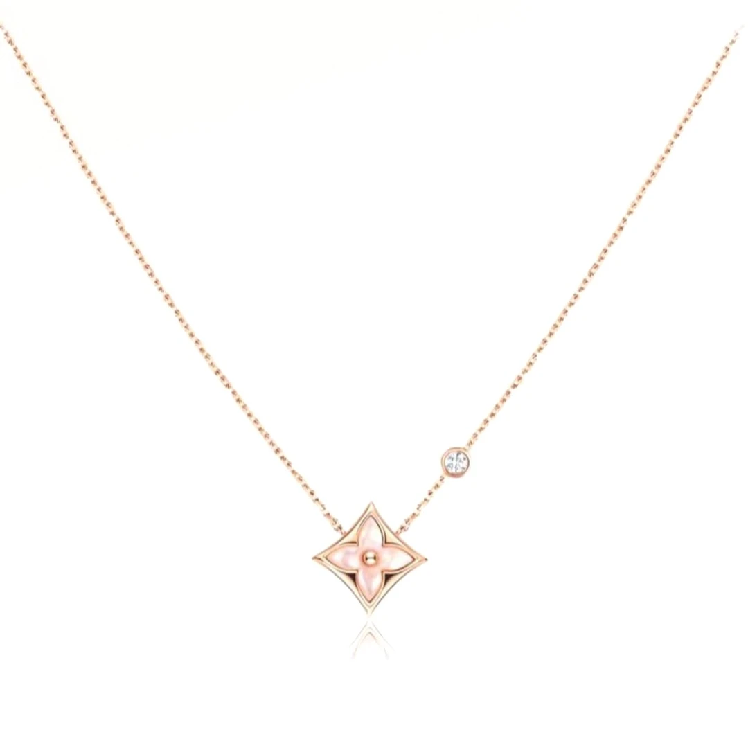 99新 LouisVuitton/路易威登 LV 精致时尚优雅 金贝壳钻石项链