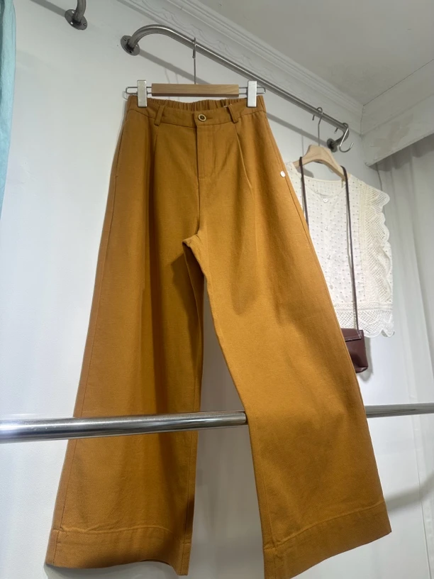 2024秋季新款天丝棉休闲直筒裤时尚简约百搭款九分裤