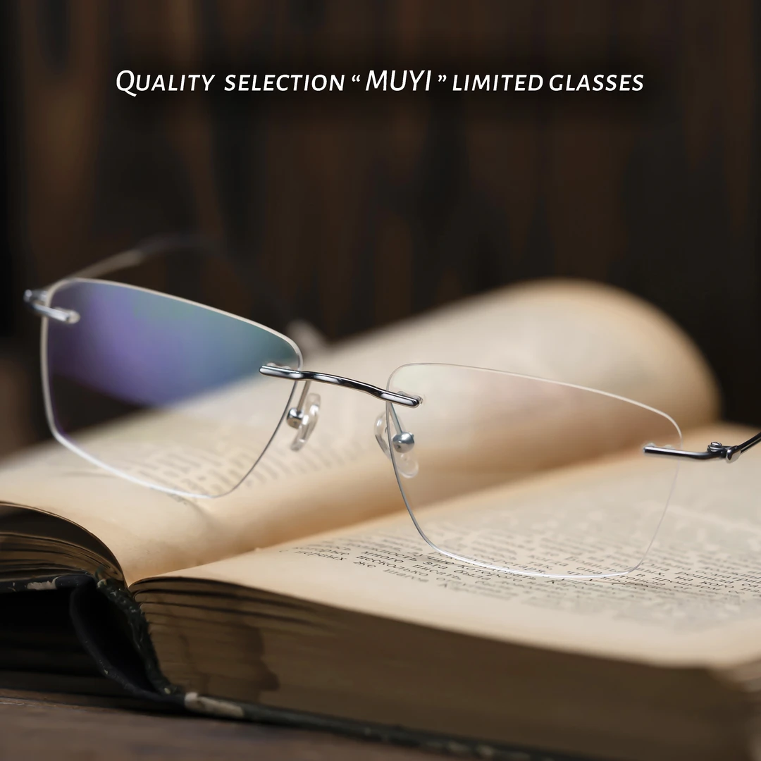 HS0921风光无限-纯钛无框近视眼镜商务男可配变色防蓝光极简镜架