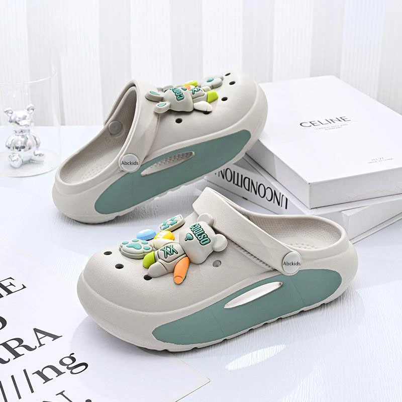 儿童洞洞鞋男童室内软底厚底防滑宝宝中大童凉拖鞋男孩外穿沙滩鞋