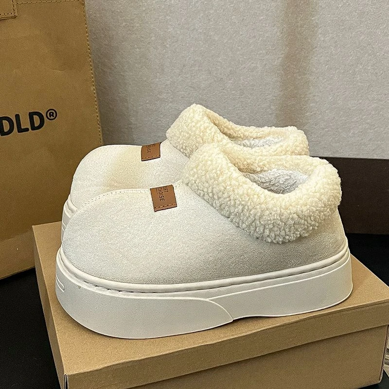 大头鞋包跟棉拖鞋女冬保暖家居厚底外穿家用全包棉鞋冬季加绒加厚