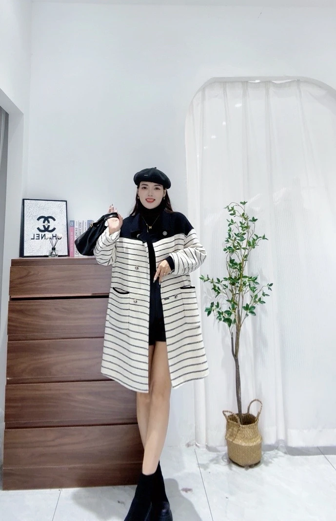 定制小香风双面手工缝制秋冬大衣