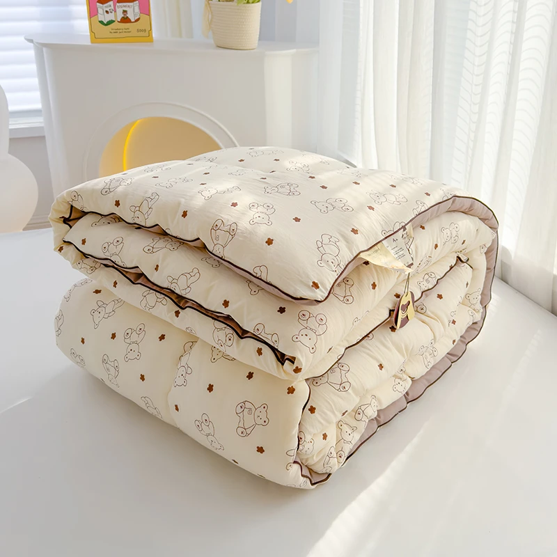 小熊纤维被子冬被春秋被夏凉被空调被双人可机洗单人被芯学生宿舍