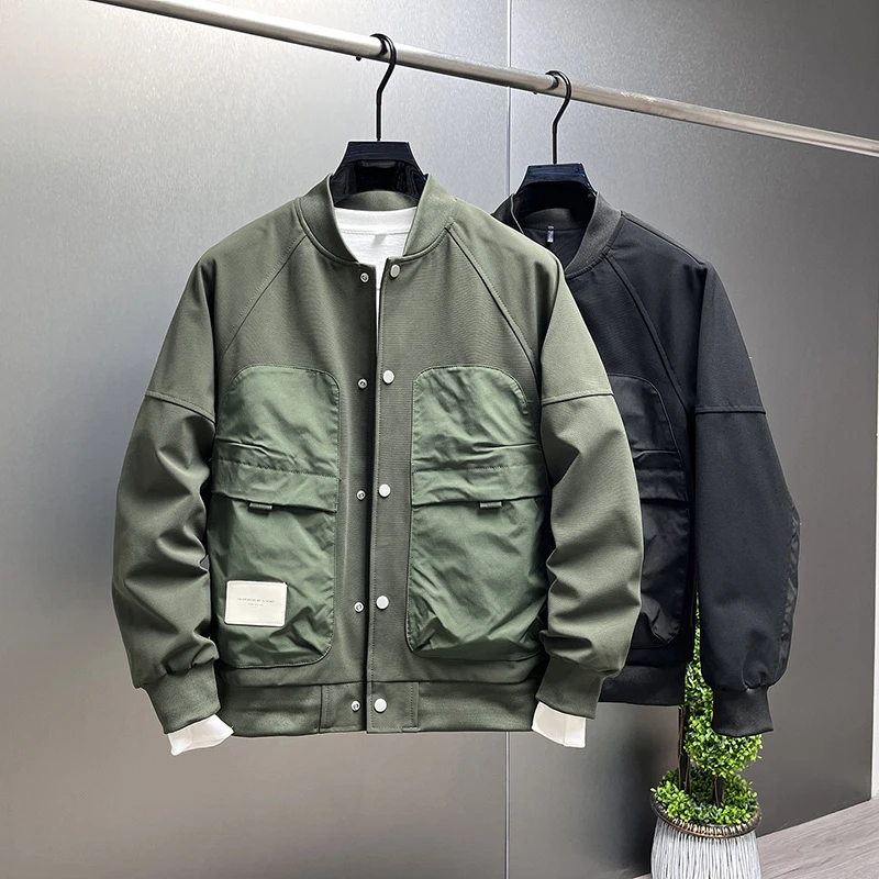 春秋外套潮流棒球服百搭宽松网红痞帅夹克高级感飞行外套男款春秋