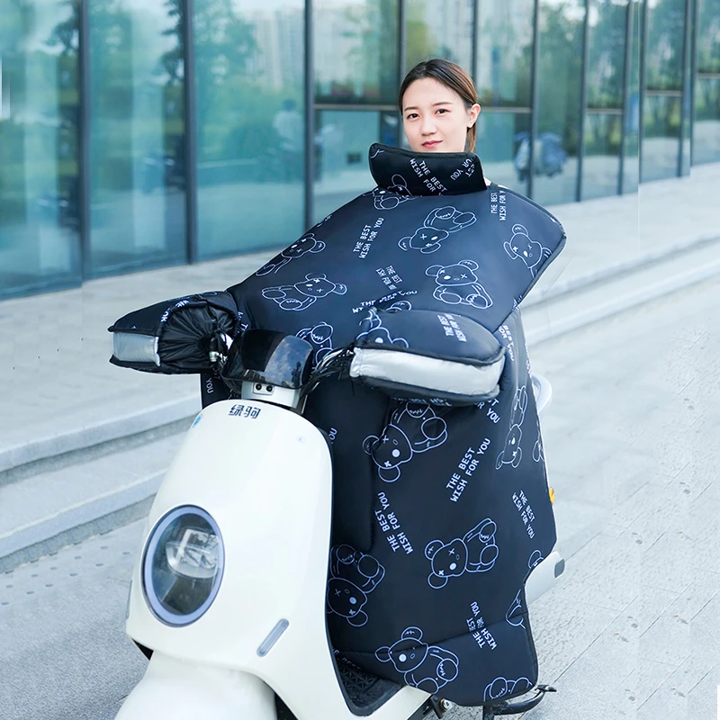 电动车挡风被冬季防风保暖加绒加厚防水电瓶摩托车防风被冬季防寒