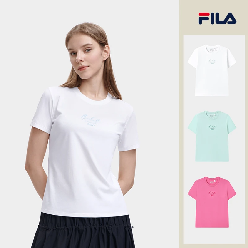 FILA/斐乐【风感波粒】款印花圆领t恤短袖F11W328101