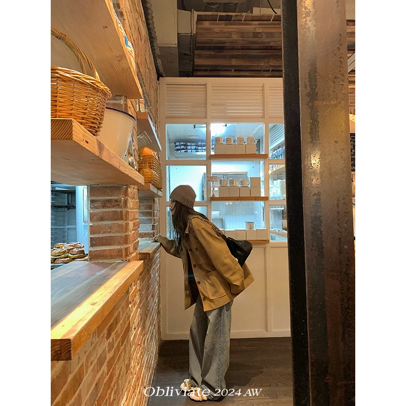 一忘皆空 奏响秋日序章'重磅PU仿麂皮夹克外套女早秋美式休闲上衣