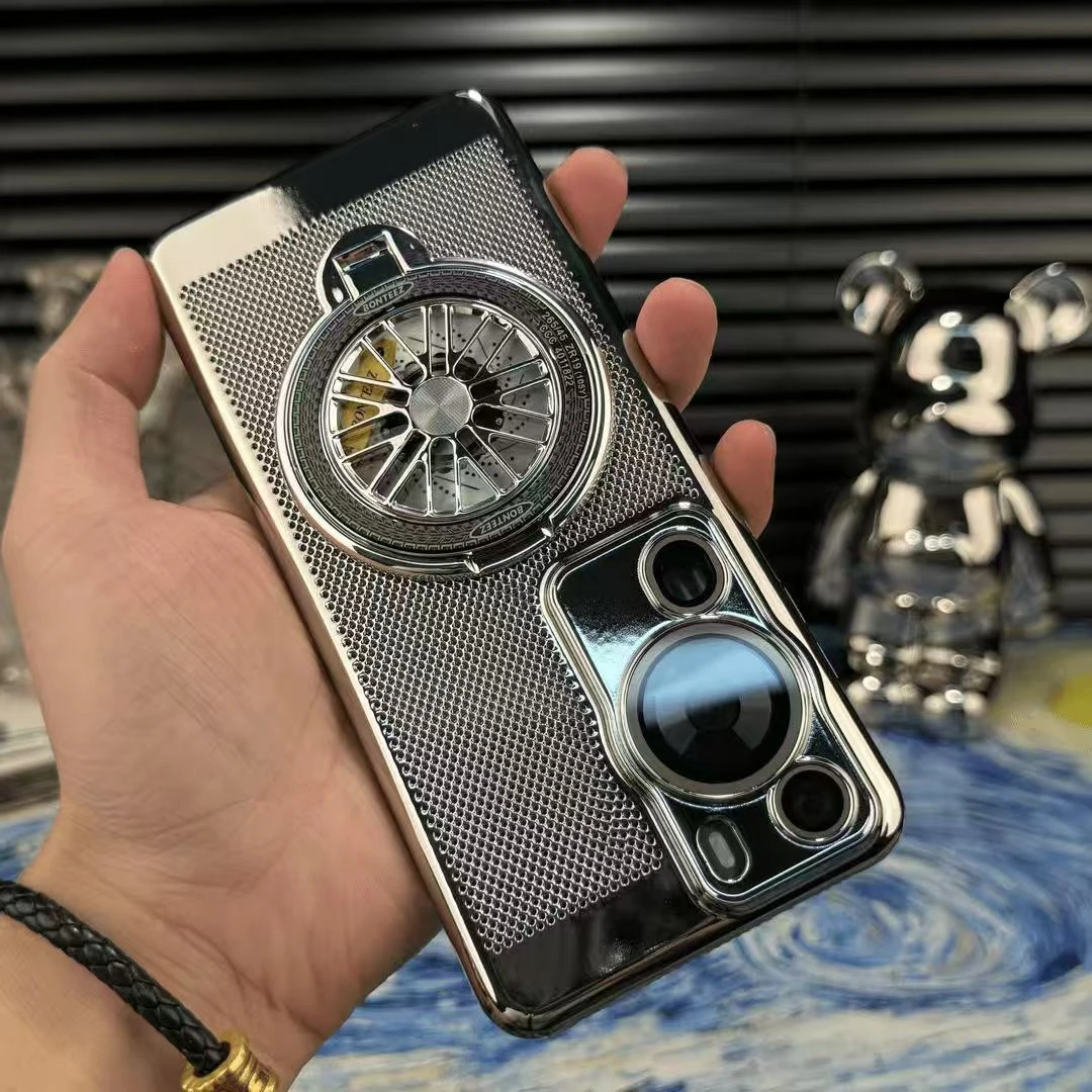 适用华为p60手机壳art蜂窝散热p60pro解压陀螺支架保护壳全包镜头