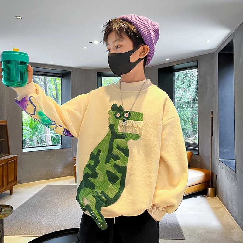 男童卡通卫衣春秋款洋帅气中大童运动休闲上衣春装童装儿童打底衫