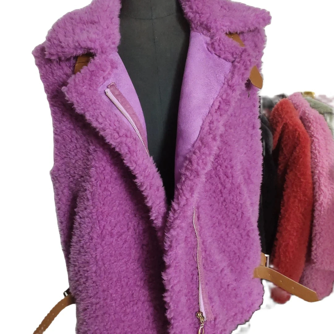 无品牌颗粒羊毛连帽外套短款时尚女士大衣冬季保暖