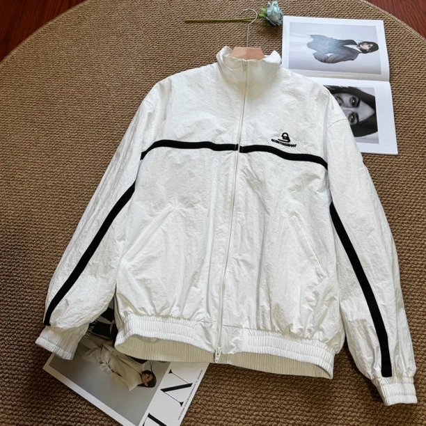 【运动立领夹克】韩版宽松休闲百搭潮流男士情侣冲锋衣外套拼接秋季