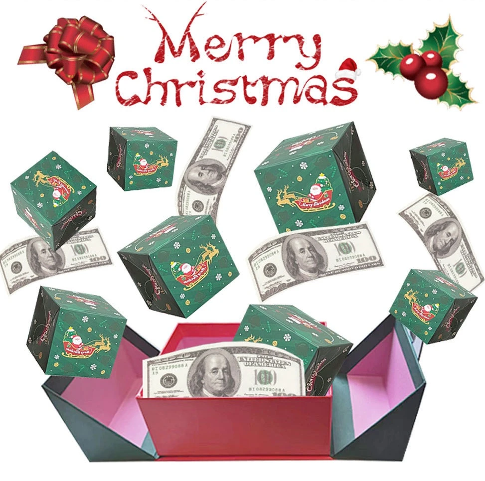 圣诞礼物弹跳盒子,弹跳盒子红包能放多少钱惊喜创意有趣圣诞礼物