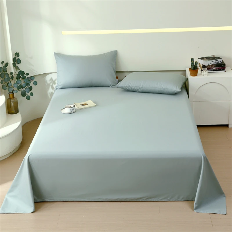 全棉床单纯色简约单人亲肤被单1.2米床1.5x2m床1.8x2米床单品素色