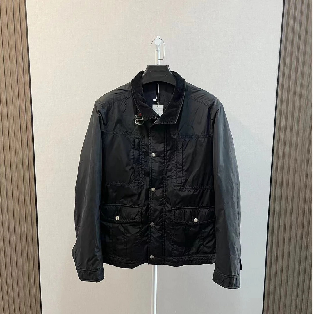 GUCCI/古驰/99新/黑色内里满印老花拉链夹克棉服外套/尺码48