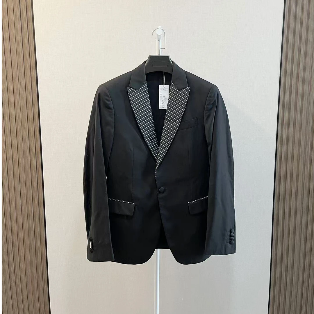 全新未使用 MOSCHINO /黑色波点时尚西装西服外套/尺码46