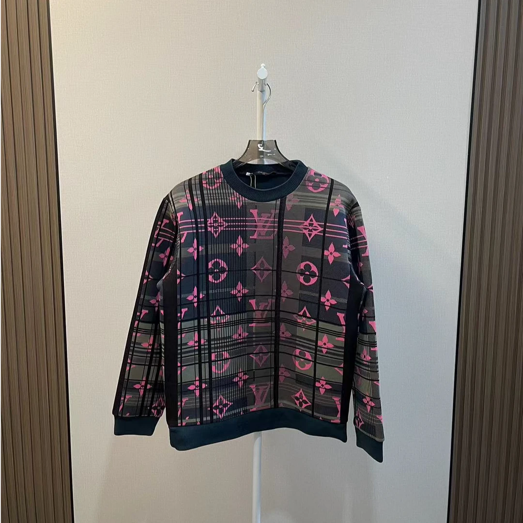 LouisVuitton/路易威登/98新/粉色满印老花休闲卫衣/尺码M