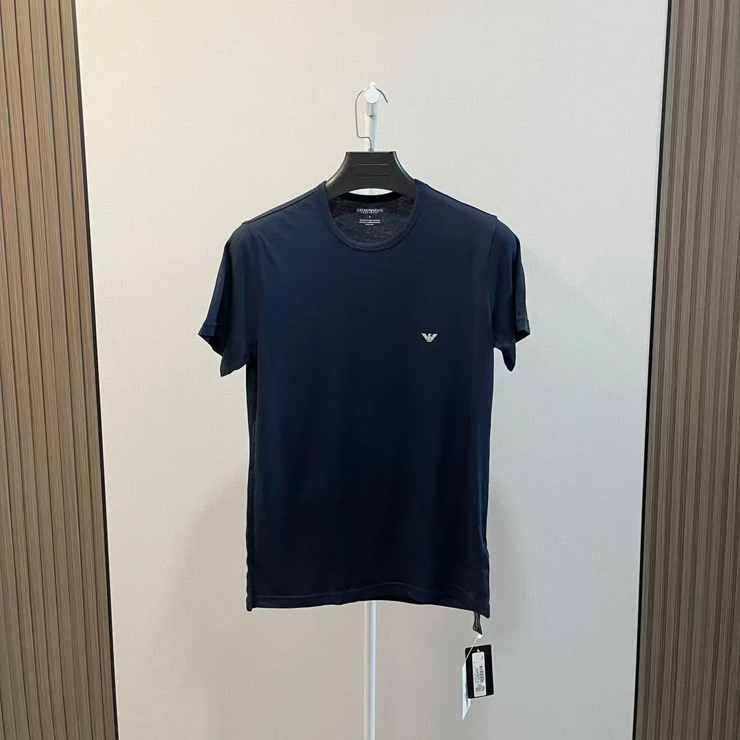 全新未使用 GIORGIO ARMANI/阿玛尼 /藏蓝色小logo修身短袖/尺码S