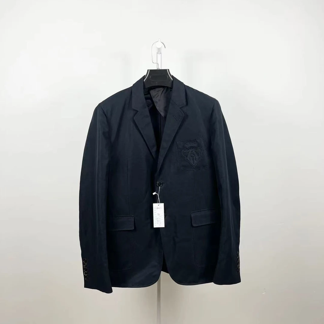 99新 GUCCI/古驰 /黑色 刺绣logo休闲 西服外套/尺码50