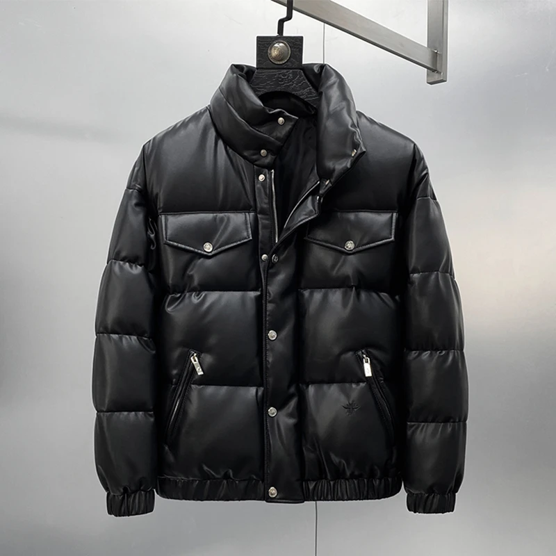 CD款刺绣 小羔羊皮鹅绒服皮衣外套