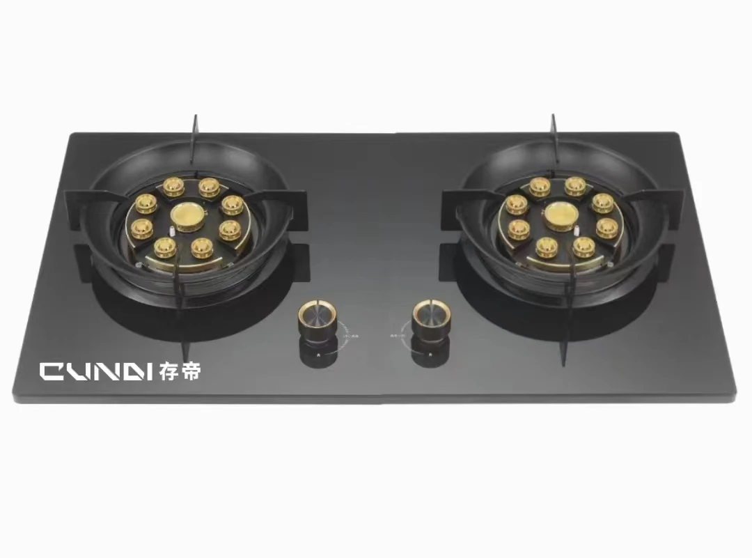 猛火灶煤气灶双灶天然气网红防爆玻台式ai翻盖燃气灶灶台具玻璃面