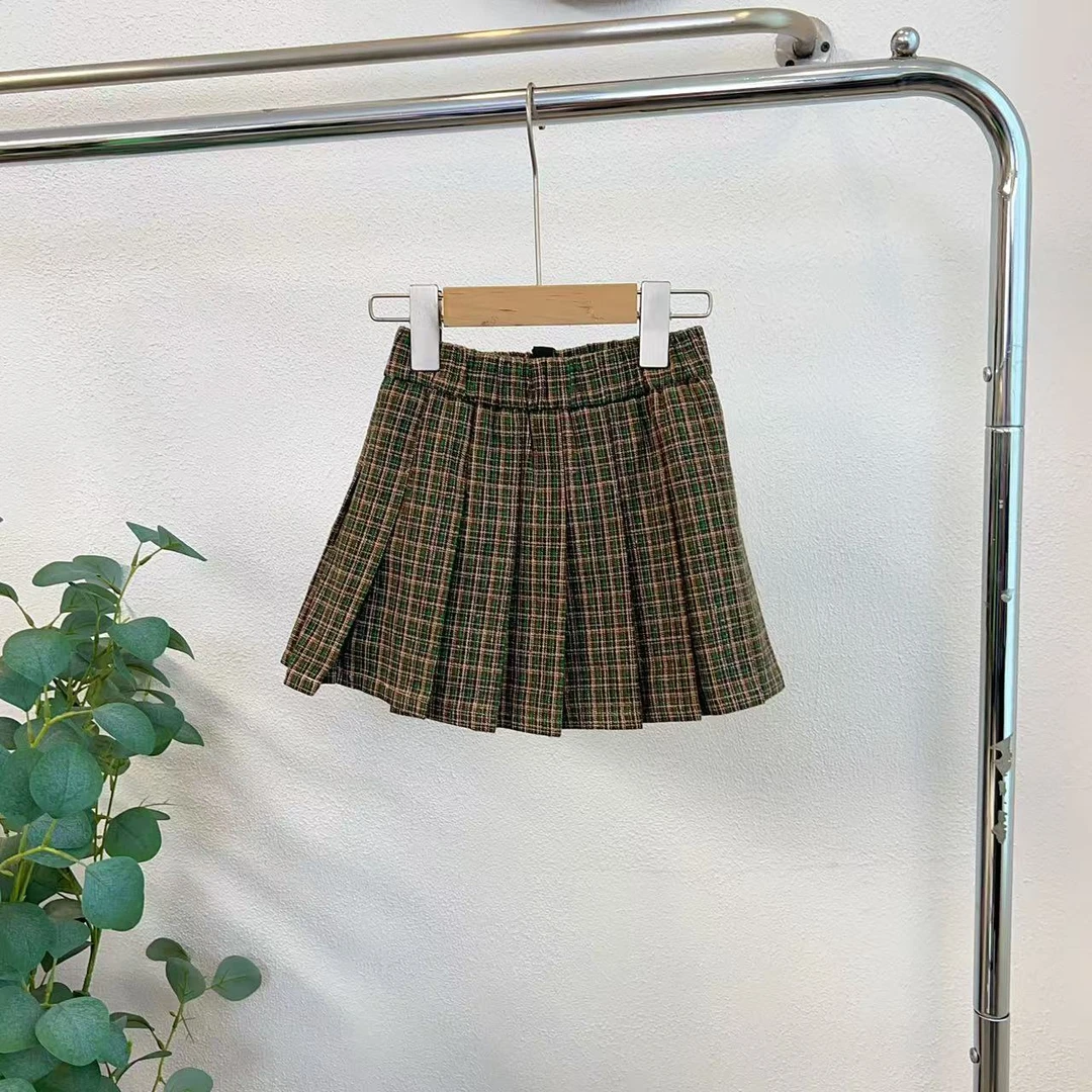 5367裔绿格色微瑕半身裙