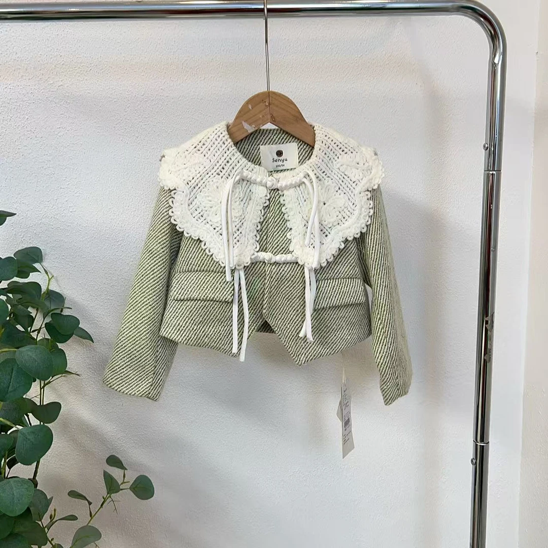 3155森绿色国风外套