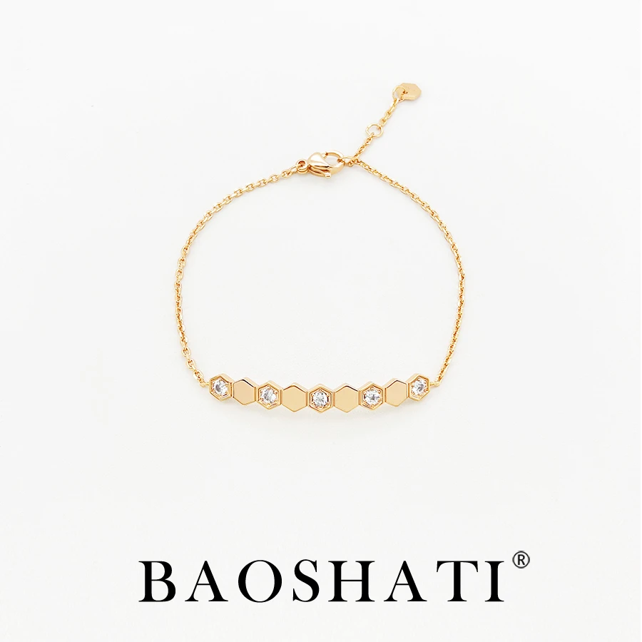 YJSL-2670时尚百搭轻奢气质蜂巢手链金色手链女款时尚小众首饰品