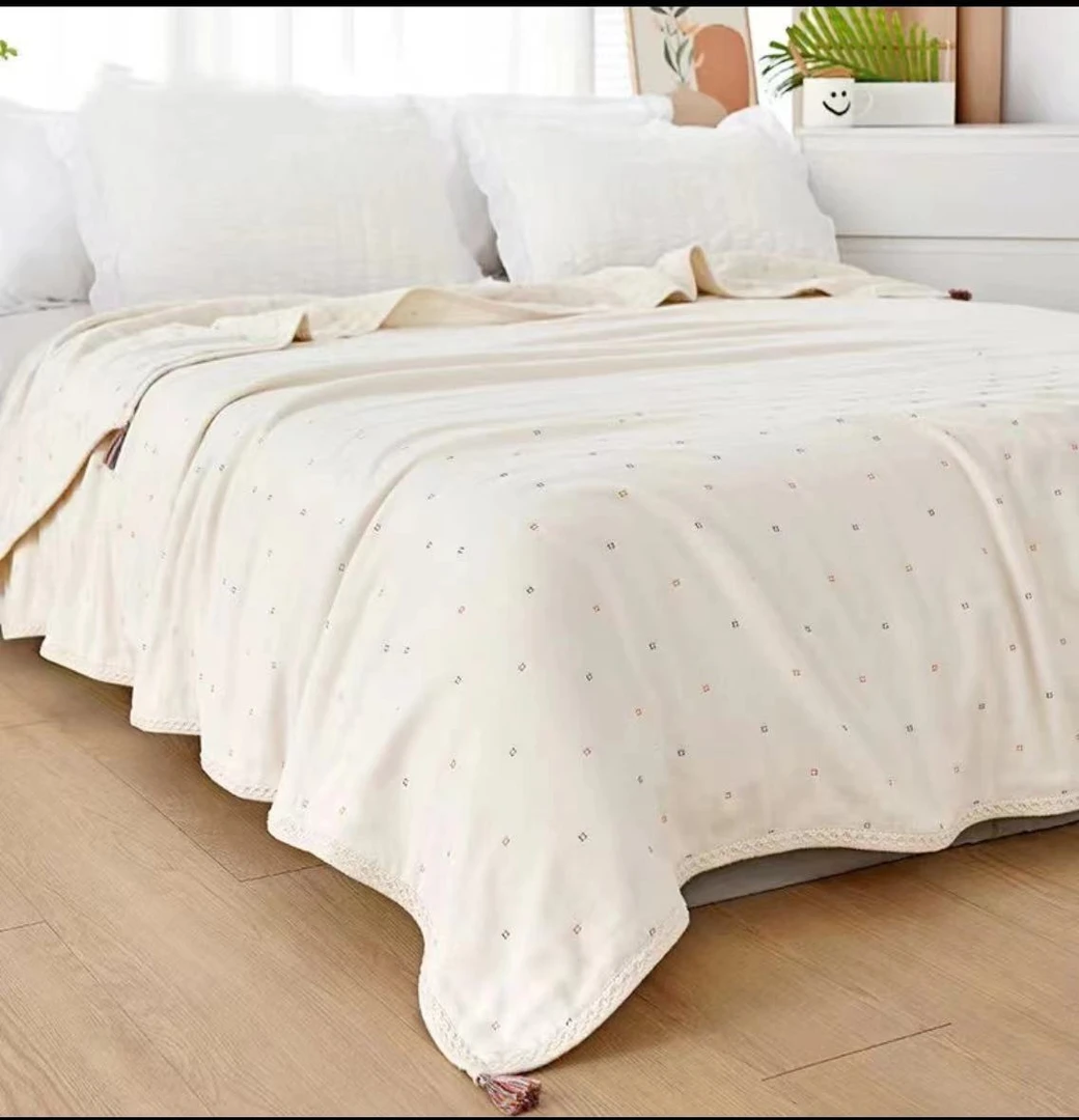 【流苏盖毯200*240】成人盖毯纱布被