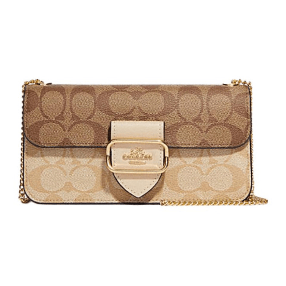 COACH/蔻驰经典拼色小摩根包单肩斜挎腋下包 卡其拼色CH167