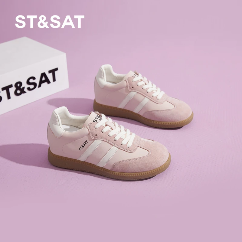 星期六内增高休闲百搭德训鞋女秋季新款2025爆款轻便舒适厚底女鞋