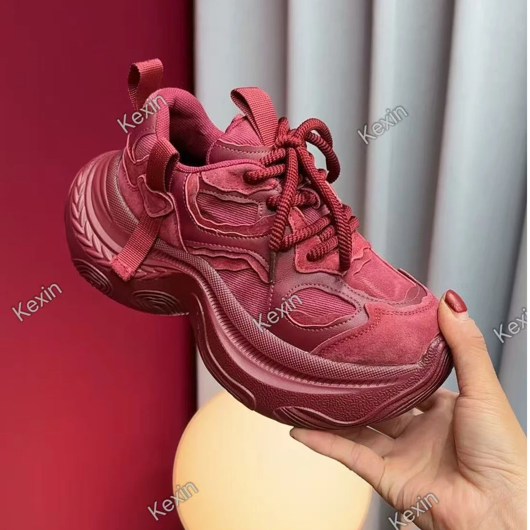 可鑫新款~【麦穗】~~小众轻奢 时尚休闲潮搭ins厚底舒适 女老爹鞋