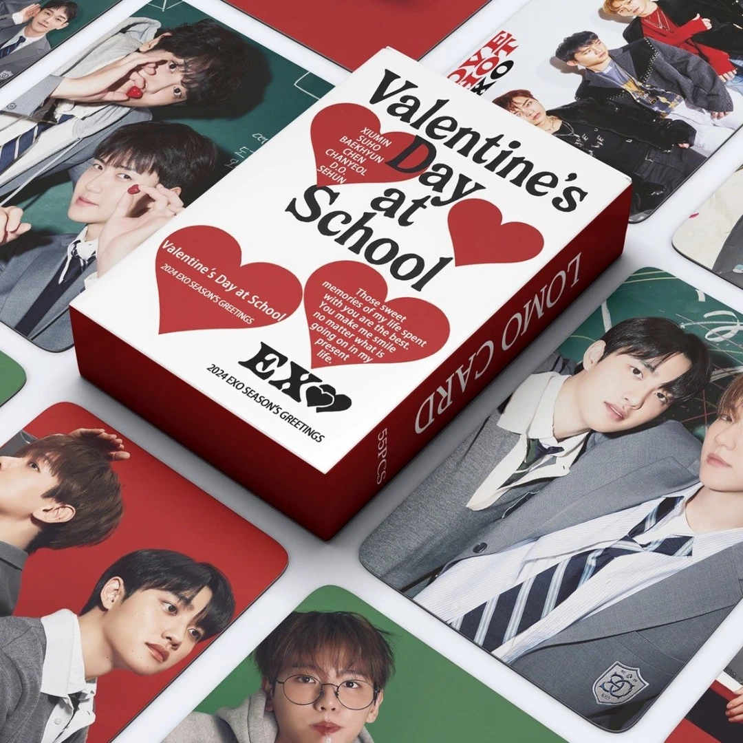 EXO卡片Valentine's Day at School边伯贤朴灿烈专辑周边明信片