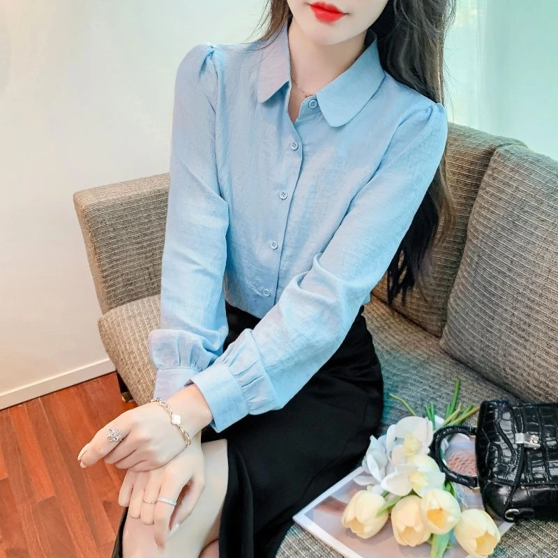 春秋季2025新款职业雪纺衬衫女长袖气质百搭职场女士衬衣薄款上衣