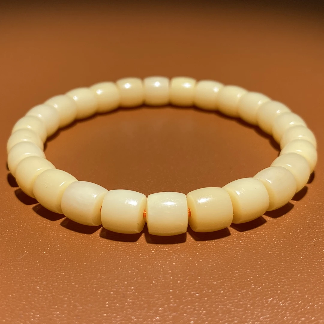 【G13】“黄透老料”驼骨直切手串尺寸8mm左右揉骨为玉材质油润