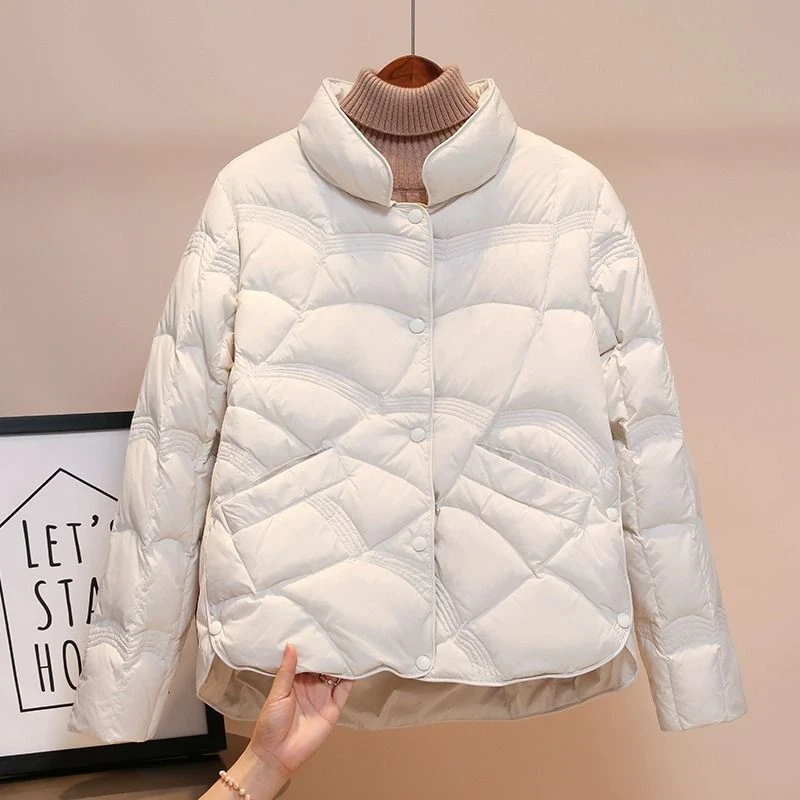 冬季爆款反季羽绒服女清仓轻薄短款小个子2023秋冬新款祥云图时尚