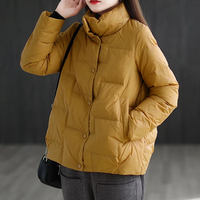 冬季爆款2023新款立领羽绒服女冬季韩版宽松百搭轻薄款棉衣短款外