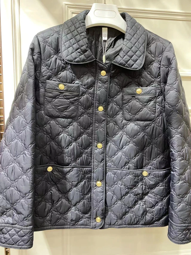 九扣高定轻薄棉服中老年妈妈秋冬新款洋气减龄棉衣外套