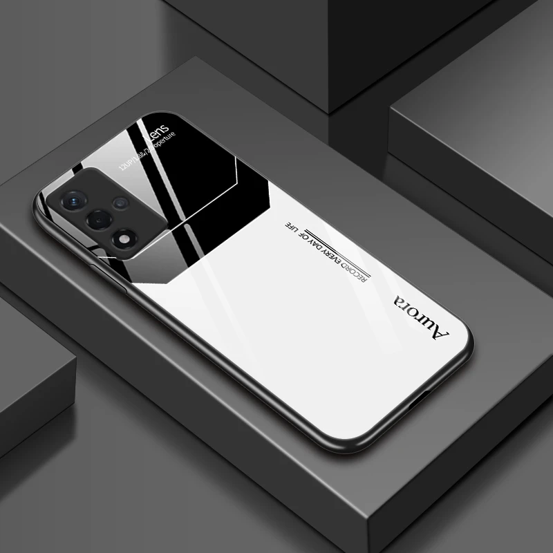 适用【OPPO A93s】方块玻璃后盖设计高颜值防摔耐脏手机壳