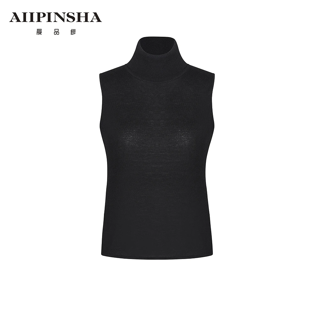 琴老板爱品纱【新式高领】打底气质时尚休闲百搭女士无袖E5FK049FZH