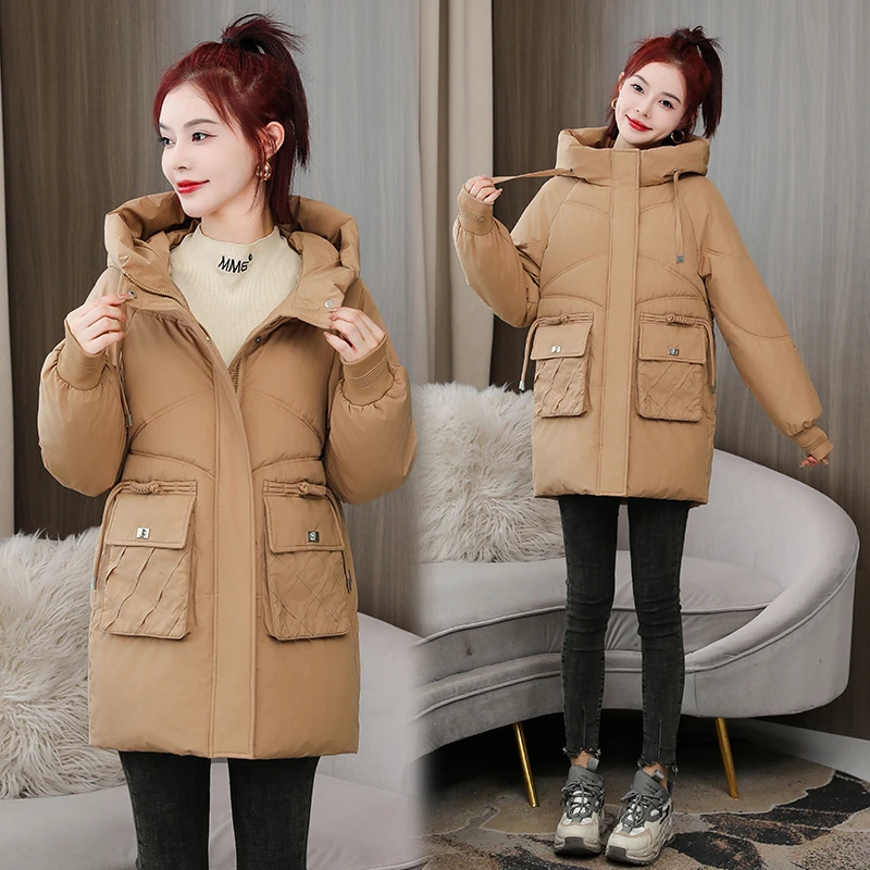 加厚宽松棉袄棉服爆款时尚棉衣女女韩版时尚冬季中长款连帽面包服