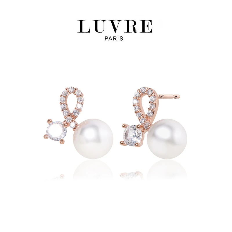 卢浮尔 合金莫桑石耳饰 晶莹剔透小众气质耳环(8毫米)